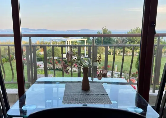 панорама, двустаен, малък, първа линия, гледка море, Diamond Beach, сарафово 아파트 *